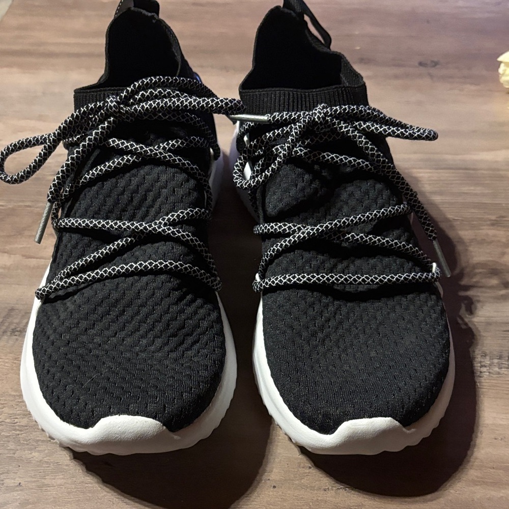 Black and White Knit Sneakers